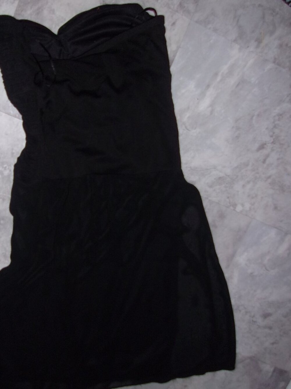 dress size 12 black formal wear twelve strapless wedding cocktail dress - Picture 4 of 5